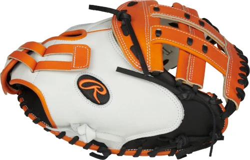 33 Inch Rawlings Liberty Advanced Color Series RLACM33FPOB Women's White/Orange/Black Fastpitch Softball Catcher Mitt 3 33 Inch Rawlings Liberty Advanced Color Series RLACM33FPOB Women's White/Orange/Black Fastpitch Softball Catcher Mitt - Image 3
