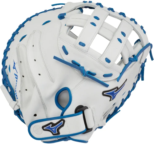 34 Inch Mizuno MVP Prime SE GXS50PSE7 White/Royal Women's Fastpitch Softball Catcher Mitt 312645 1 34 Inch Mizuno MVP Prime SE GXS50PSE7 White/Royal Women's Fastpitch Softball Catcher Mitt 312645